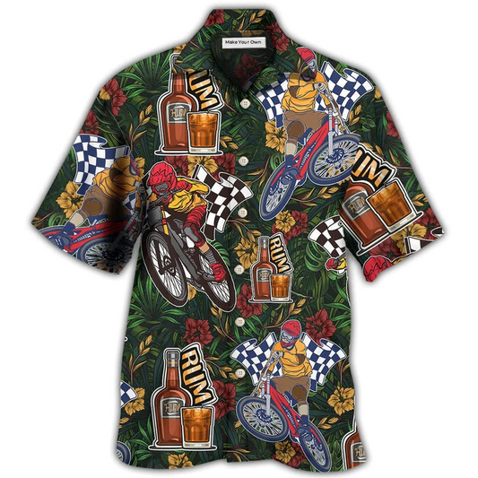 Bicycle Wine Rum Mountain Hawaiian Shirt Pattern View For Relaxed Warm Weather Outfits