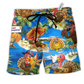 Turkey So Happy Thanksgiving Hawaiian Print Beach Shorts For Festive Vacation Wear