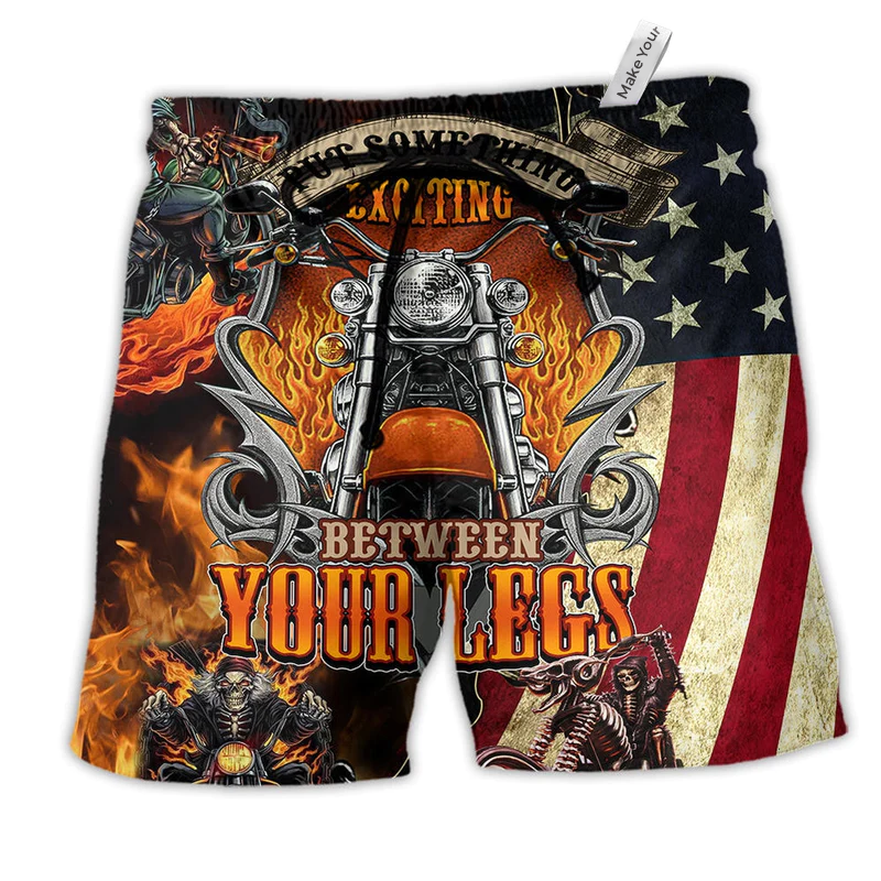 Motorcycle Put Something Exciting Between Your Beach Shorts For Vehicle Lover Vacation Wear