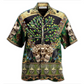 Green Skull Hawaiian Shirt For Island Trips Summer Gatherings And Comfortable Daily Wear