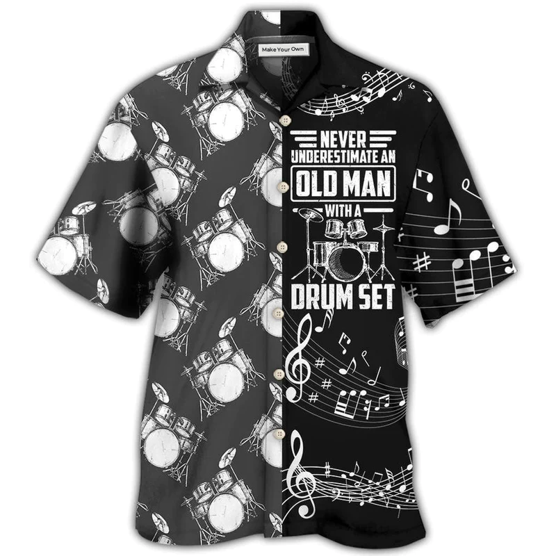 Drum Underestmate Old Man Set Hawaiian Shirt For Beach Parties And Weekend Getaways