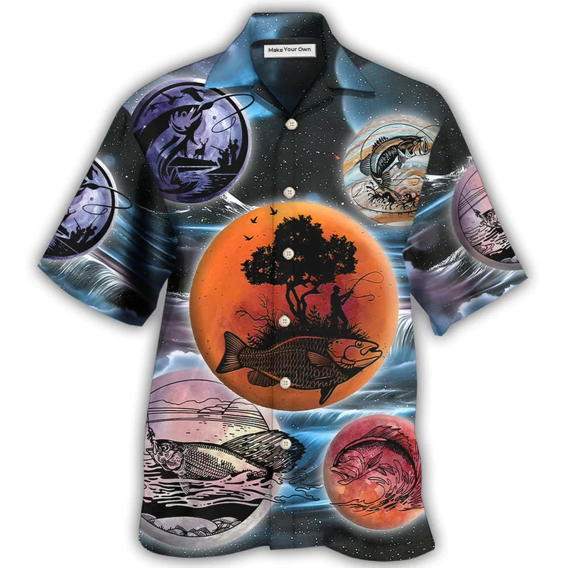 Fishing Hawaiian Shirt Artwork View For Coastal Escapes And Resort Style