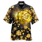 Rose Gold Floral Hawaiian Shirt For Tropical Travel Beach Gatherings And Comfortable Wear
