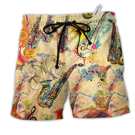 Saxophone Music Saxophone Is My Life Hawaiian Beach Shorts For Musicians And Outdoor Comfort
