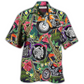 Motorcycle Motorcycles Saxophone Hawaiian Shirt For Vacation Days And Relaxed Coastal Outings