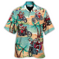 Summer Christmas July Driving Santa Beach Hawaiian Shirt Pattern Detail For Outdoor Gatherings