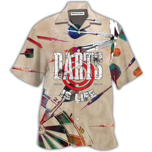 Vintage Darts Hawaiian Shirt For Summer Events And Casual Outdoor Wear