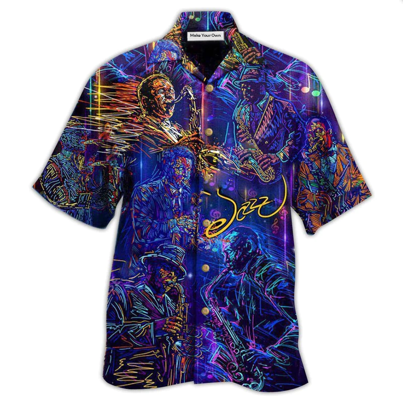 Saxophone Underestimate Old Man Hawaiian Shirt Design Detail For Beach Days And Holiday Travel