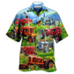Tractor Real Men Tractors Hawaiian Shirt Artwork View For Weekend Travel And Beach Style