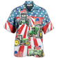 Watercolor Tractor Independence Day US Flag Hawaiian Shirt Design Detail For Sunny Adventures And Casual Wear