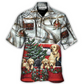 Dog Christmas Home Truck Hawaiian Shirt Pattern View For Lightweight Everyday Style