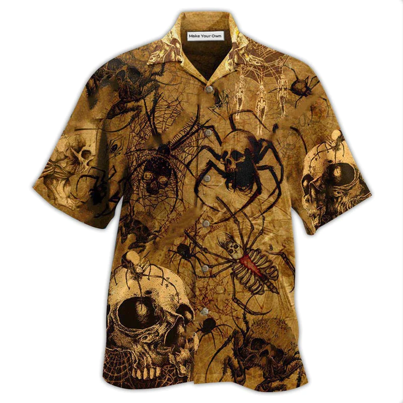 Skull Hawaiian Shirt For Island Holidays Summer Parties And Casual Outdoor Wear