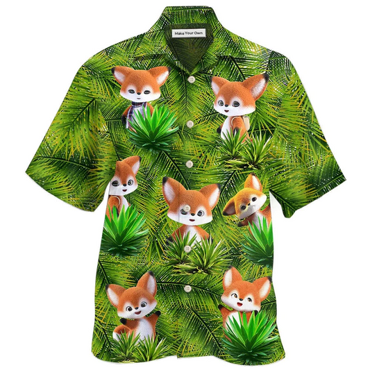 Fox 3D Animator Hawaiian Shirt Pattern View For Relaxed Warm Weather Outfits