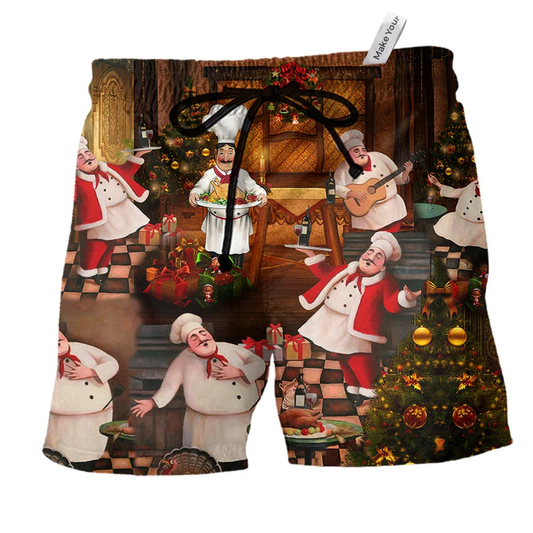 Christmas Food Beach Shorts For Tropical Holidays And Leisure And Relaxation
