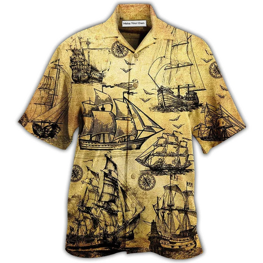 Vintage Sailing Plan Sail Hawaiian Shirt For Warm Weather Adventures And Everyday Comfort
