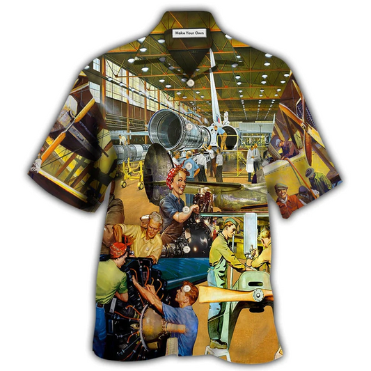 Mechanic Aircraft Hawaiian Shirt For Beach Parties And Weekend Getaways