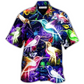 Neon Hummingbird Animals Hawaiian Shirt Pattern Detail For Vacation Travel And Daily Wear