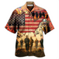 Veteran Blood Sweat Tear American Flag Hawaiian Shirt Artwork Detail For Tropical Trips And Casual Outings
