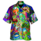 Colorful Tropical Frog Fun Hawaiian Shirt Front Pattern View For Summer Travel