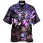 Purple Dragon Skull Hawaiian Shirt For Summer Vacation And Beach Travel