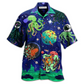 Octopus Astronaut Hawaiian Shirt Pattern Detail For Vacation Travel And Daily Wear