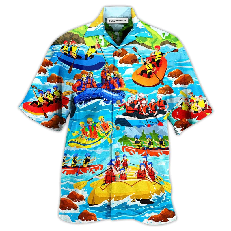 Colorful Sailing Happiness Hawaiian Shirt Design View For Resort Travel And Thoughtful Gifting