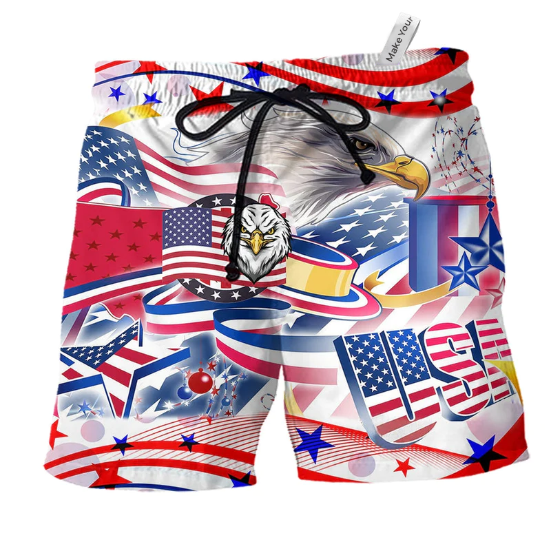 Americana Eagle Beach Shorts For Oceanfront Escapes And Comfortable Daily Use