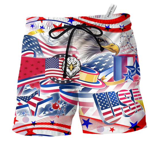 Americana Eagle Beach Shorts For Oceanfront Escapes And Comfortable Daily Use