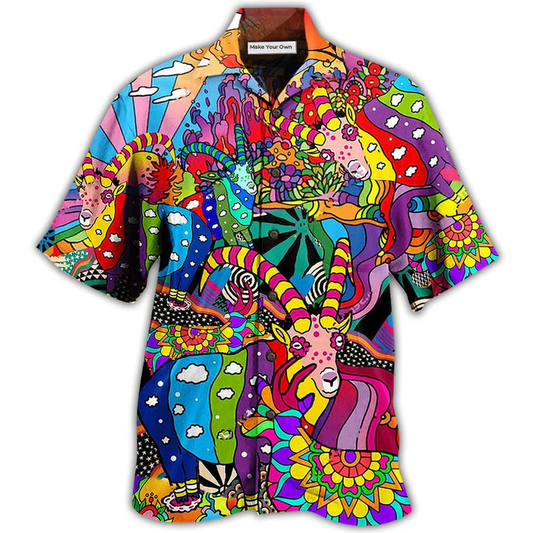 Bohemian Deer Peace Amazing Hawaiian Shirt Pattern View For Lightweight Everyday Style