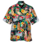 Festive Christmas Dog Santa Hawaiian Shirt Creative Print View For Outdoor Gatherings