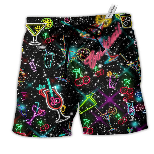 Neon Cocktail Beach Shorts For Resort Getaways And Bright Seasonal Outfits