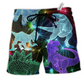 Dinosaurs Fullcolor Neon Colorful Hawaiian Print Beach Shorts For Beach Getaways And Comfortable Summer Wear