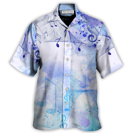 Watercolor Music Notes Hawaiian Shirt Artwork View For Coastal Escapes And Resort Style