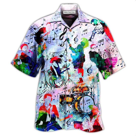 Music Notes Hawaiian Shirt For Island Holidays Summer Parties And Casual Outdoor Wear