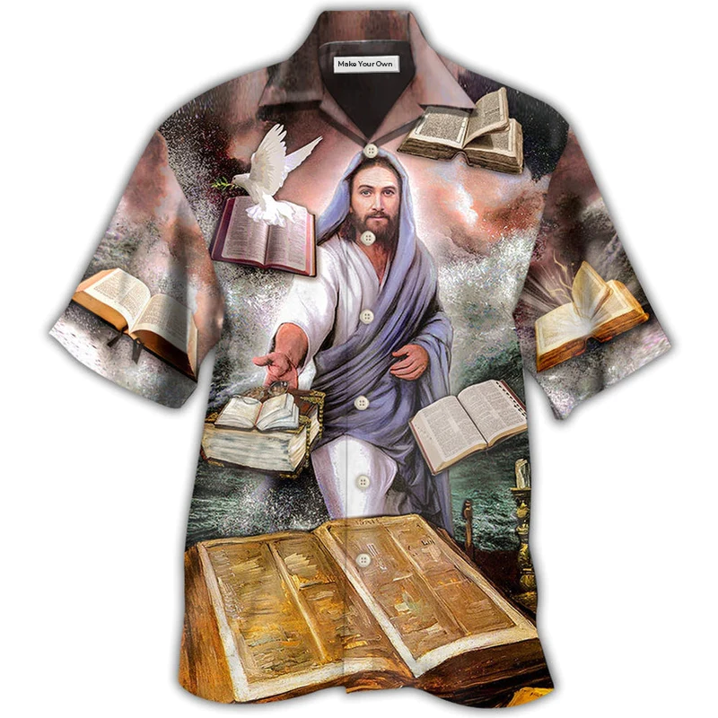Faith Ble Hawaiian Shirt Pattern View For Lightweight Everyday Style