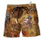 Octopus Steampunk Vintage Style Hawaiian Print Beach Shorts For Beach Days And Coastal Travel