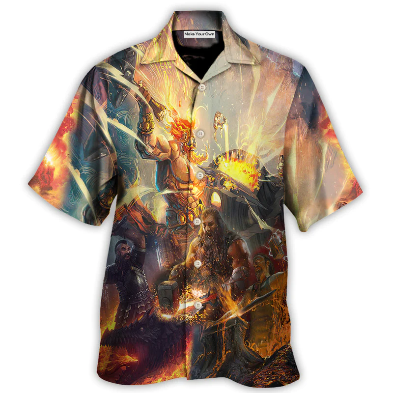Blacksmith Faith Craftsmen Artisans Fire Hawaiian Shirt Pattern Detail For Tropical Vacations