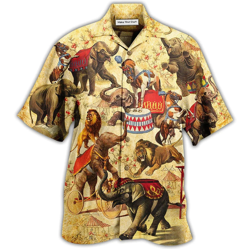Elephant Amazing Circus Show Hawaiian Shirt For Warm Weather Adventures And Everyday Comfort