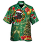 Black Happy Green Cat Christmas Drinking Tree Hawaiian Shirt For Poolside Relaxation And Sunny Getaways