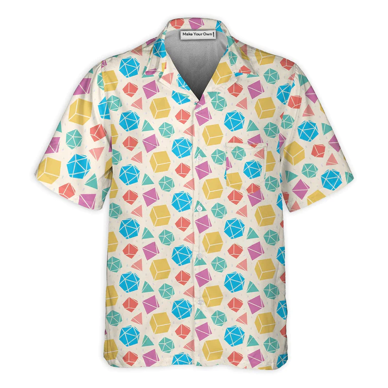 Fantasy Role Dice Hawaiian Shirt Fabric Pattern Detail For Thoughtful Gifting