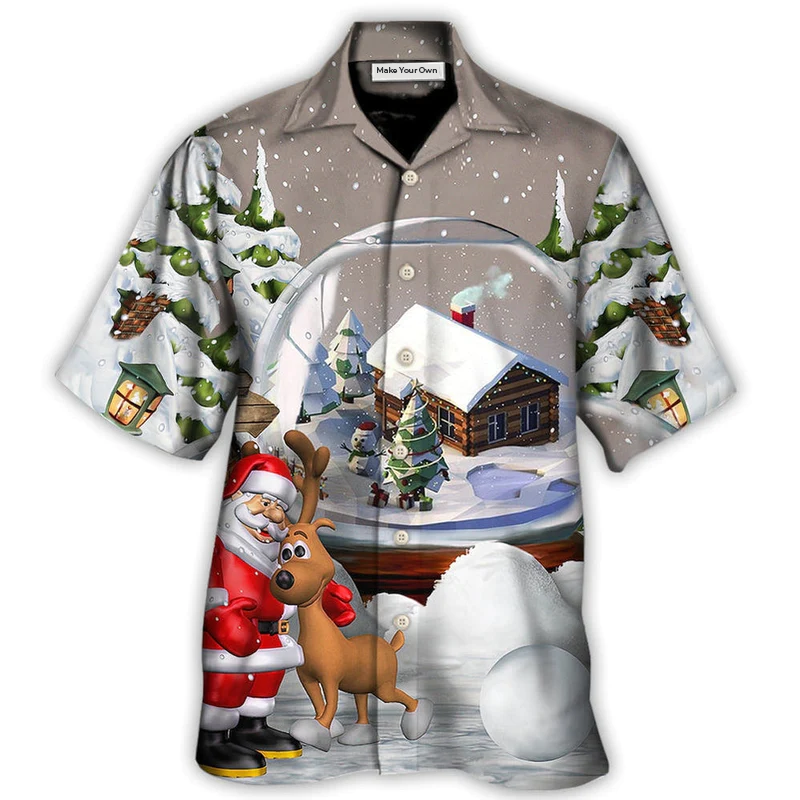 Christmas Santa Giving Everyone Hawaiian Shirt For Coastal Adventures And Warm Weather Wear