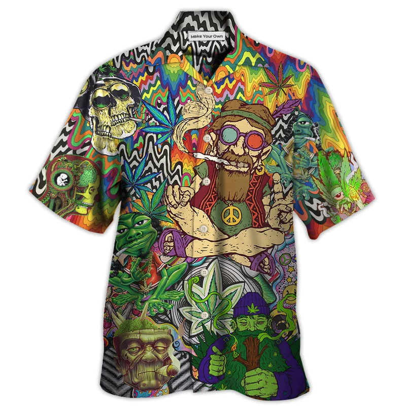 Hippie Peace Hawaiian Shirt For Tropical Getaways Outdoor Fun And Everyday Wear