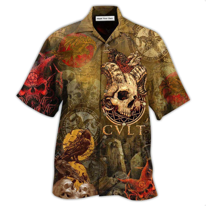 Skull Hawaiian Shirt For Tropical Parties Vacation Travel And Casual Summer Style