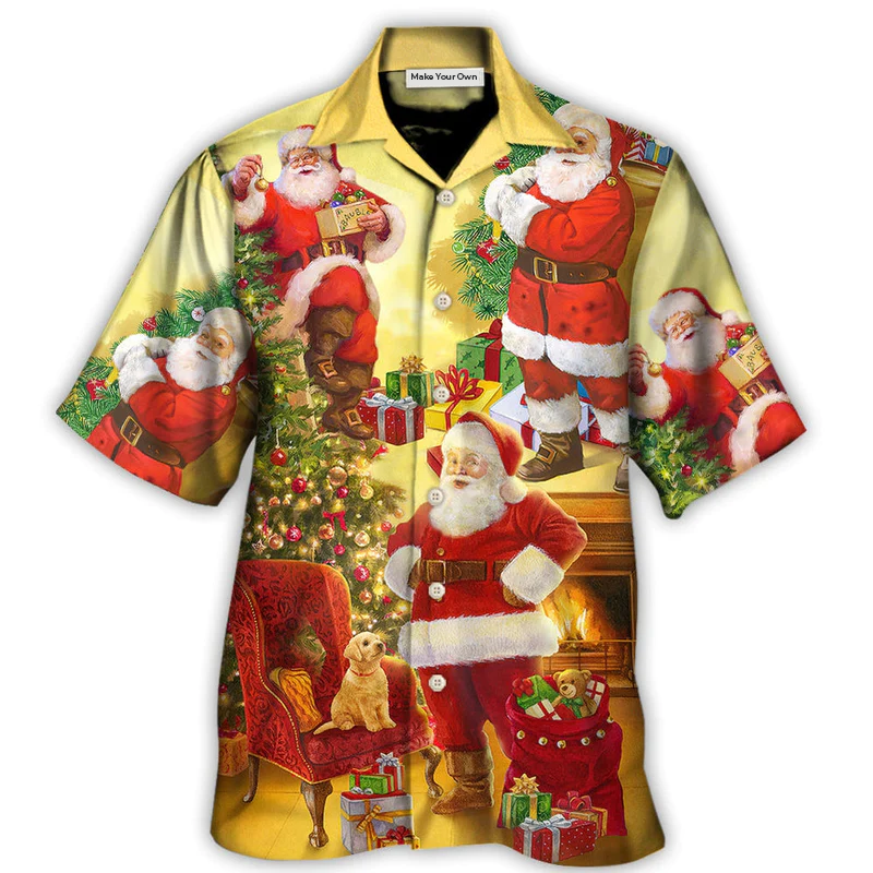 Christmas Santa Hawaiian Shirt Relaxed Style View For Thoughtful Gifting