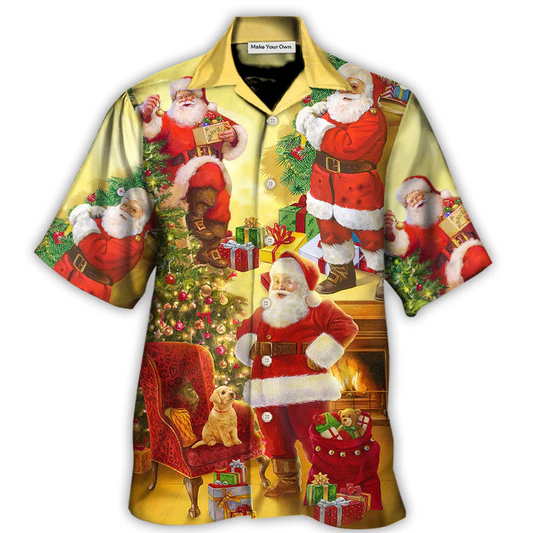 Christmas Santa Hawaiian Shirt Relaxed Style View For Thoughtful Gifting