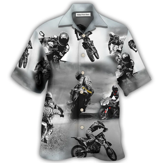 Motorcycle Sometimes Look Back Hawaiian Shirt Design View For Resort Travel And Thoughtful Gifting