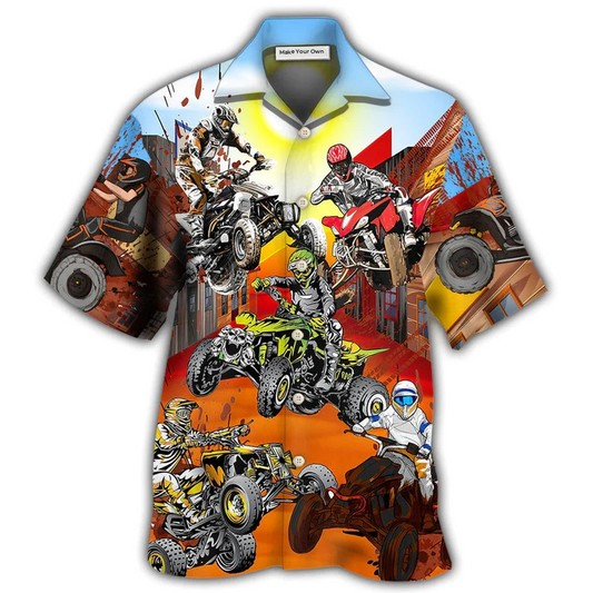 ATV Quad Riding Hawaiian Shirt Design Detail For Sunny Adventures And Casual Wear