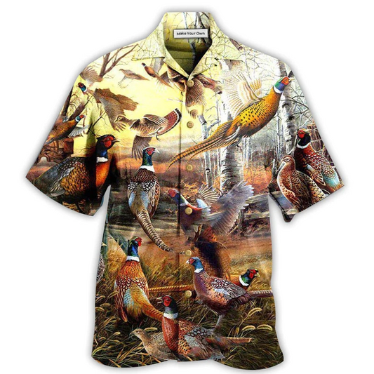 Hunting Animals Pheasant Hawaiian Shirt For Beach Parties And Weekend Getaways