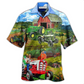 Tractor Hawaiian Shirt Artwork Detail For Tropical Trips And Casual Outings