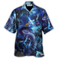 Blue Dragon Skull Fire Lightning Hawaiian Shirt Artwork Detail For Resort Trips And Outdoor Activities